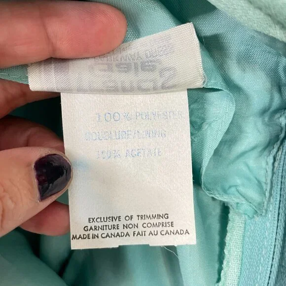 Vintage FRANCIS GALE 70s Aquamarine Floral Print Cape Dress - Size S/M - Picture 15 of 16